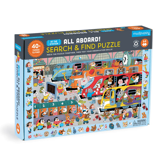 All Aboard! Train Station Search & Find Puzzle - 64 Pieces